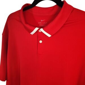 NIKE Dri-Fit XL Men's Red Short Sleeve Standard Fit Polo Shirt
